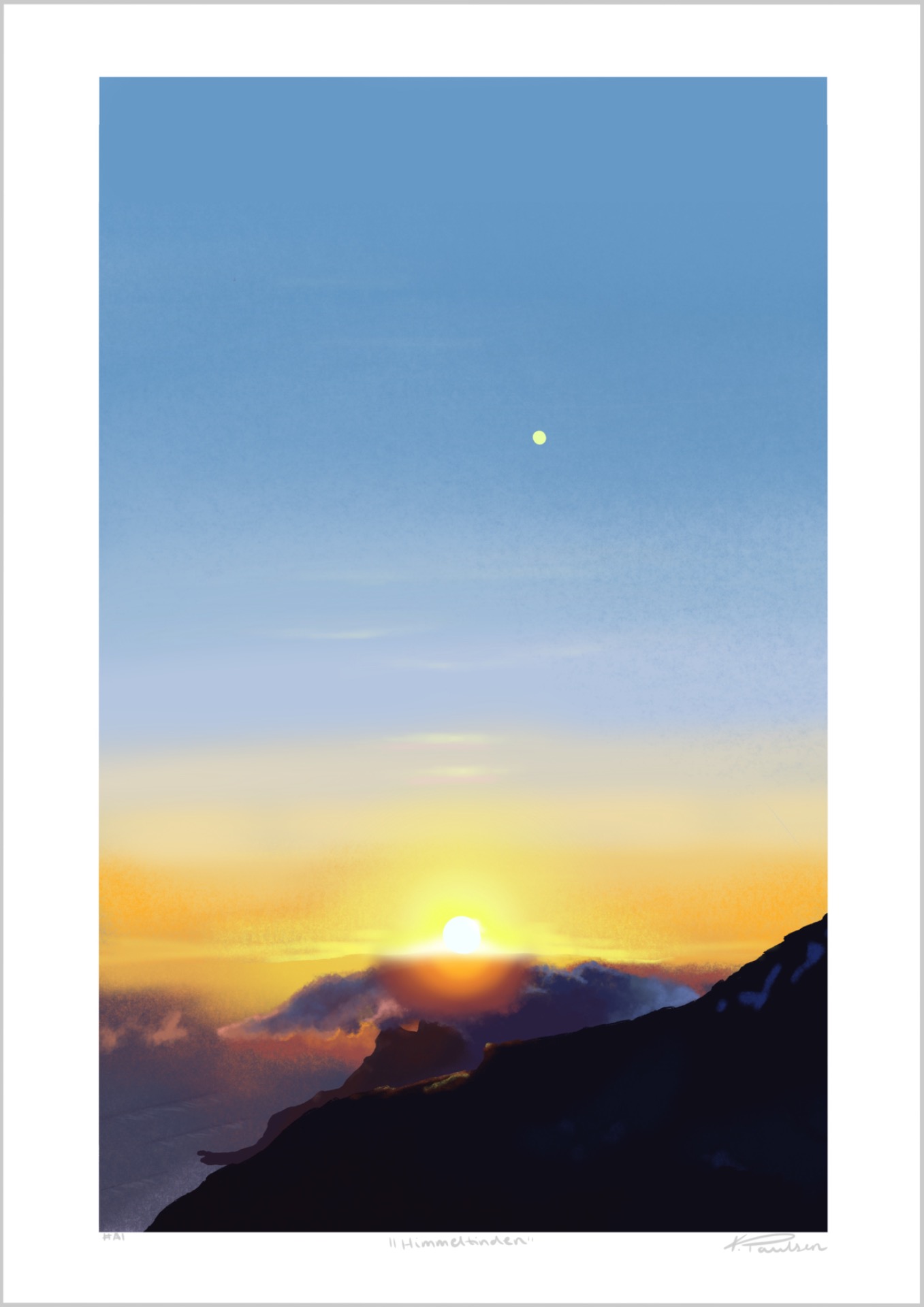 "Himmeltinden". Størrelse 30x40cm. Pris: 500,-